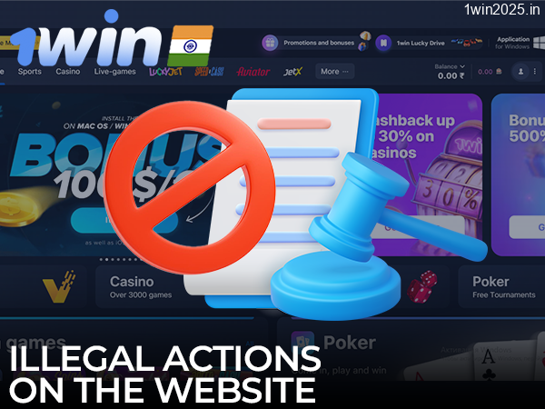 Illegal actions on the 1win website