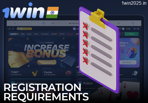 Registration requirements on the 1win website