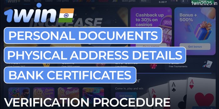 Verification procedure of account on the 1win website